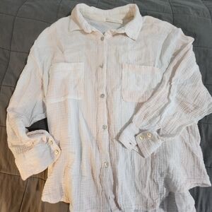 Women's White Button Down- SO Soft! (MED)